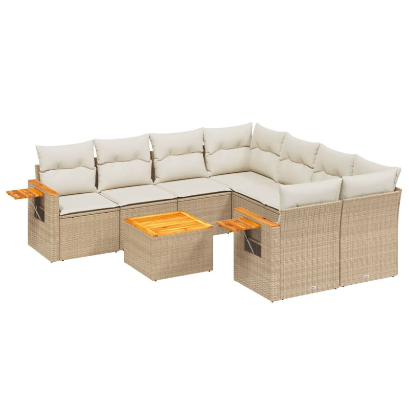  Ensemble de canapé de jardin beige