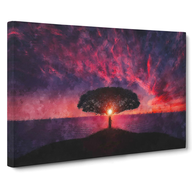 Tree At Sunset Vol.1 - Wrapped Canvas, 35cm H x 50cm W x 3cm D
