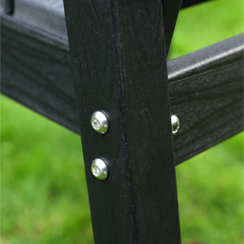 Chaise de loisir d'extérieur, noire, aux lignes lisses, stable et sécuritaire, adaptée aux arrière-cours, confortable et idéale pour les balcons