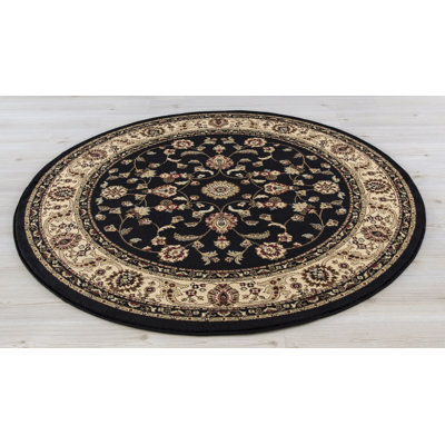 Edmont Oriental Flatweave Black/Ivory Area Rug