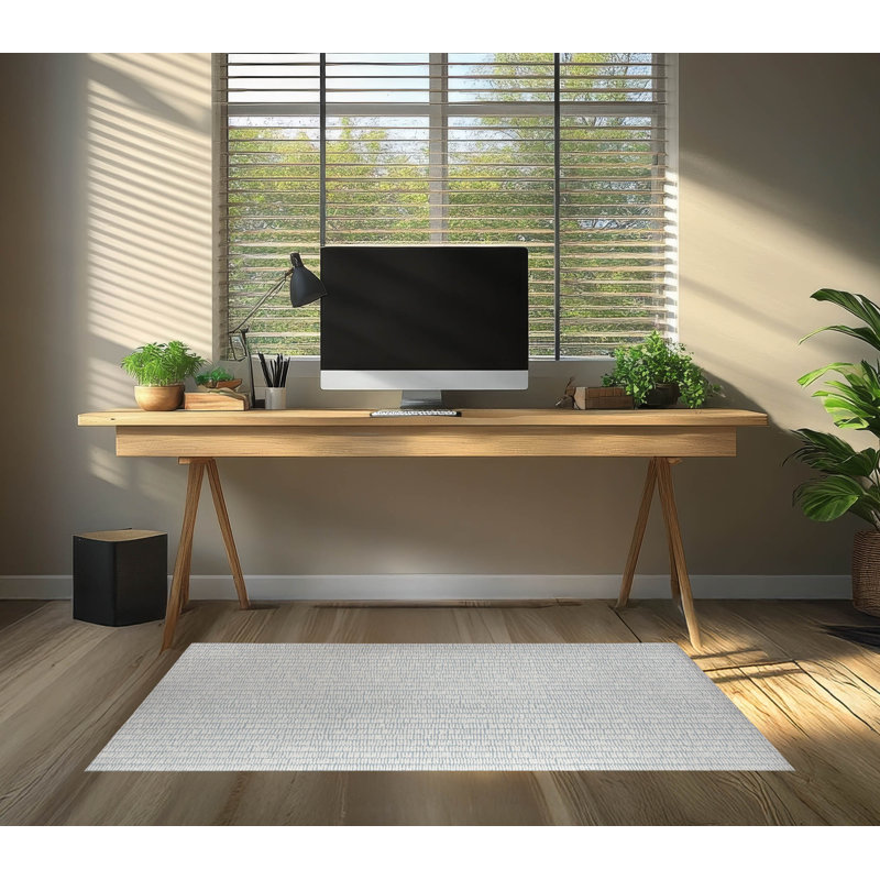 Tapis de bureau Ricky Row, L 3 pi x L 2 pi, Bleu ardoise