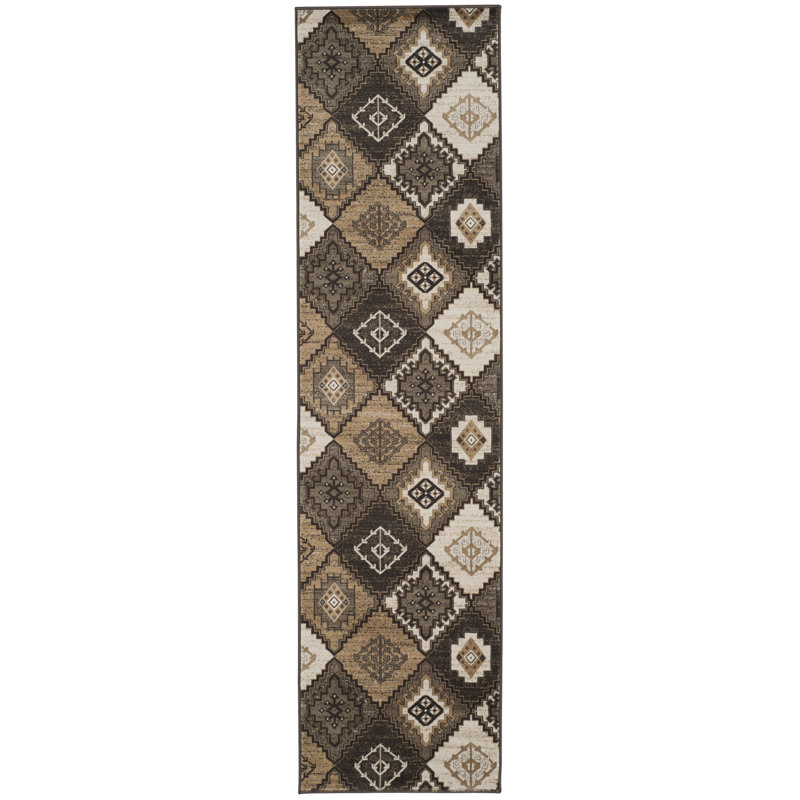 Abinante Performance Geometric Rug, Runner 2'2" x 8'