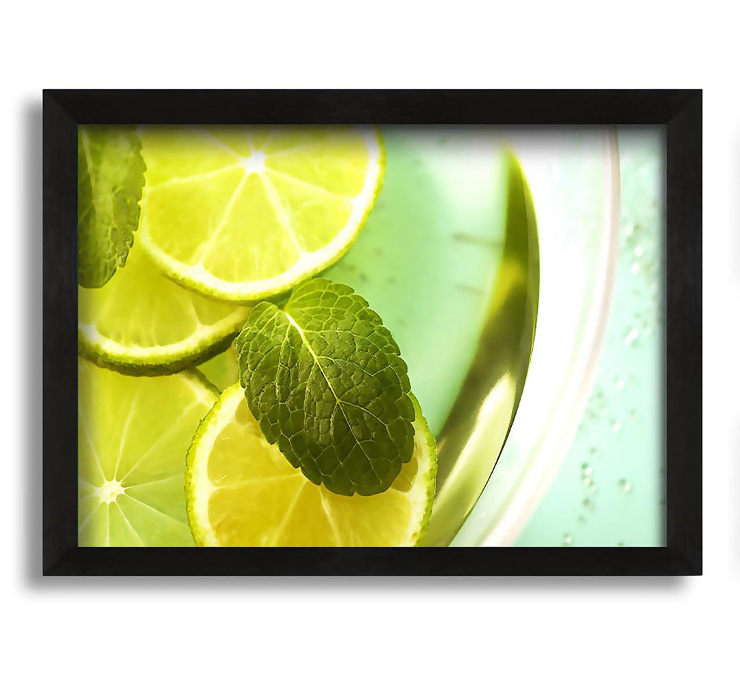 Gerahmtes Leinwandbild Lemon and Mint