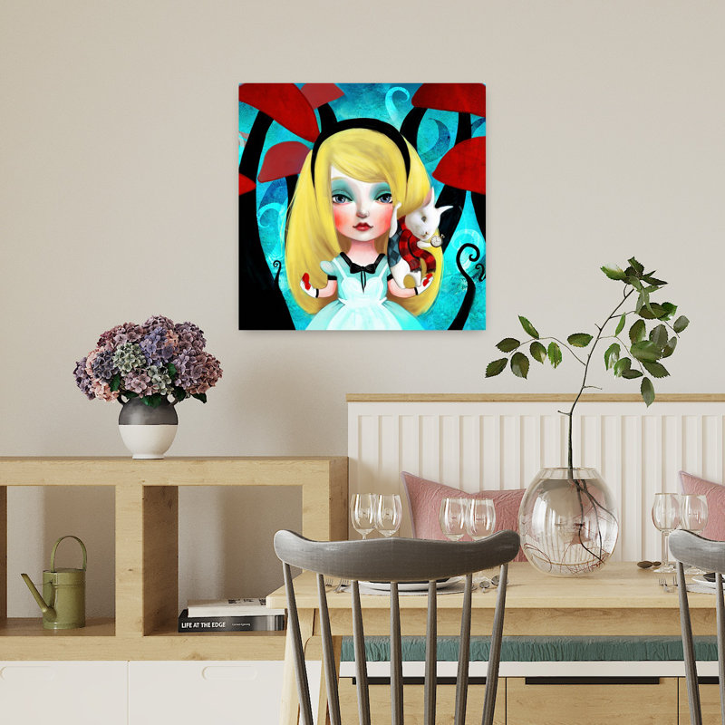 Lapin contemporain Alice, art urbain, H 18 po x l 18 po