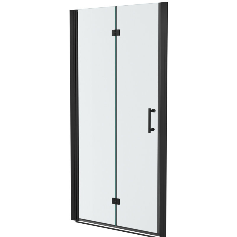 Matte Black 30"W X 72"H Shower Door. 1/4" Thick Tempered Glass. Water-, Space, Adjustable Bathroom Interior Isolation Barrier Door Cubicle
