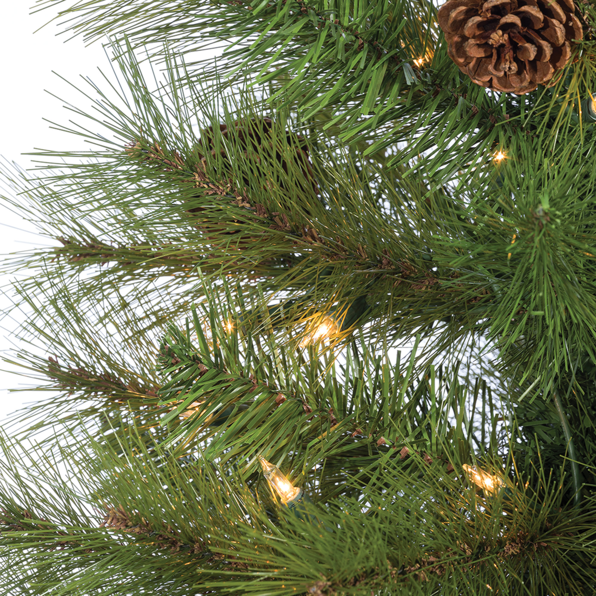 Lighted Artificial Pine Christmas Tree, 7.5' H