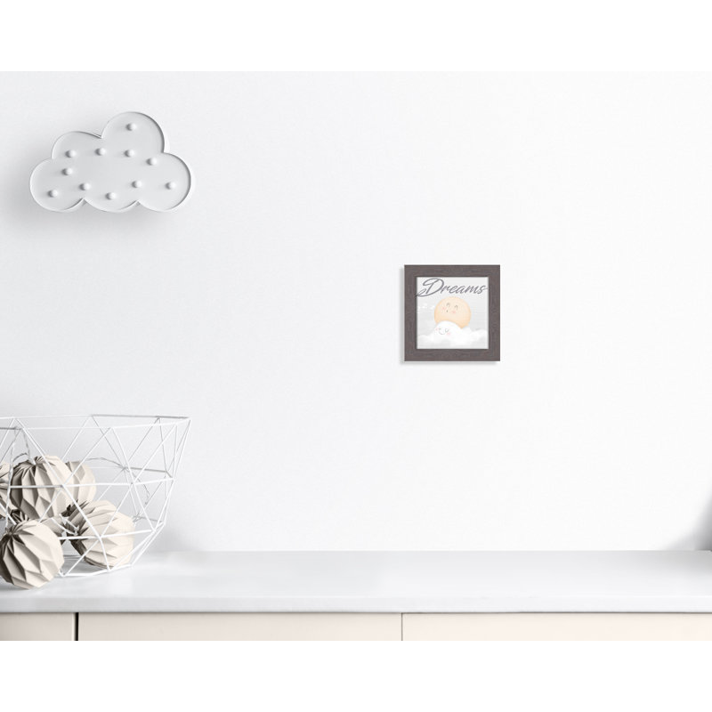Décoration murale pour 2 enfants rêves de bonbons, H 8 po x l 8 po x P 0,63 po, Encadrement fil du bois gris