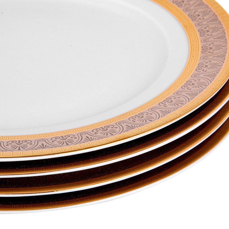 Antique Bohemian Porcelain Dessert Plates 8.3" Set Of 4 Pieces
