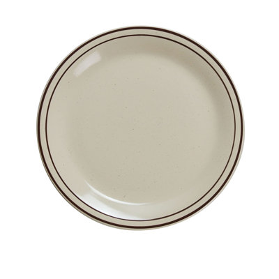 Assiette en porcelaine moucheté Yanco Brown