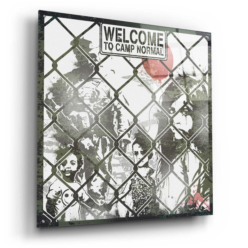 «Welcome» par Danksy, art mural en verre acrylique, H 36 po x l 36 po x P 0,2 po