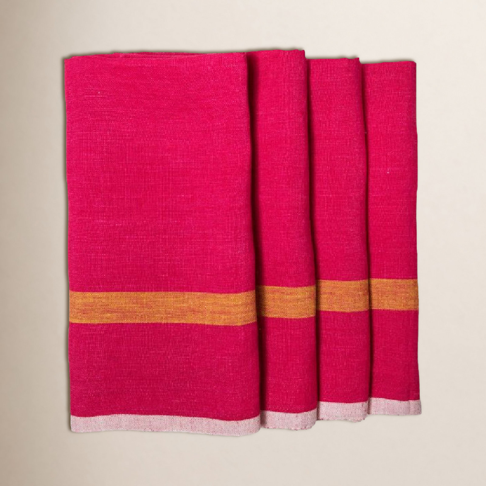 Tegan Linen Stripe 20" Napkin, Pink/Lime