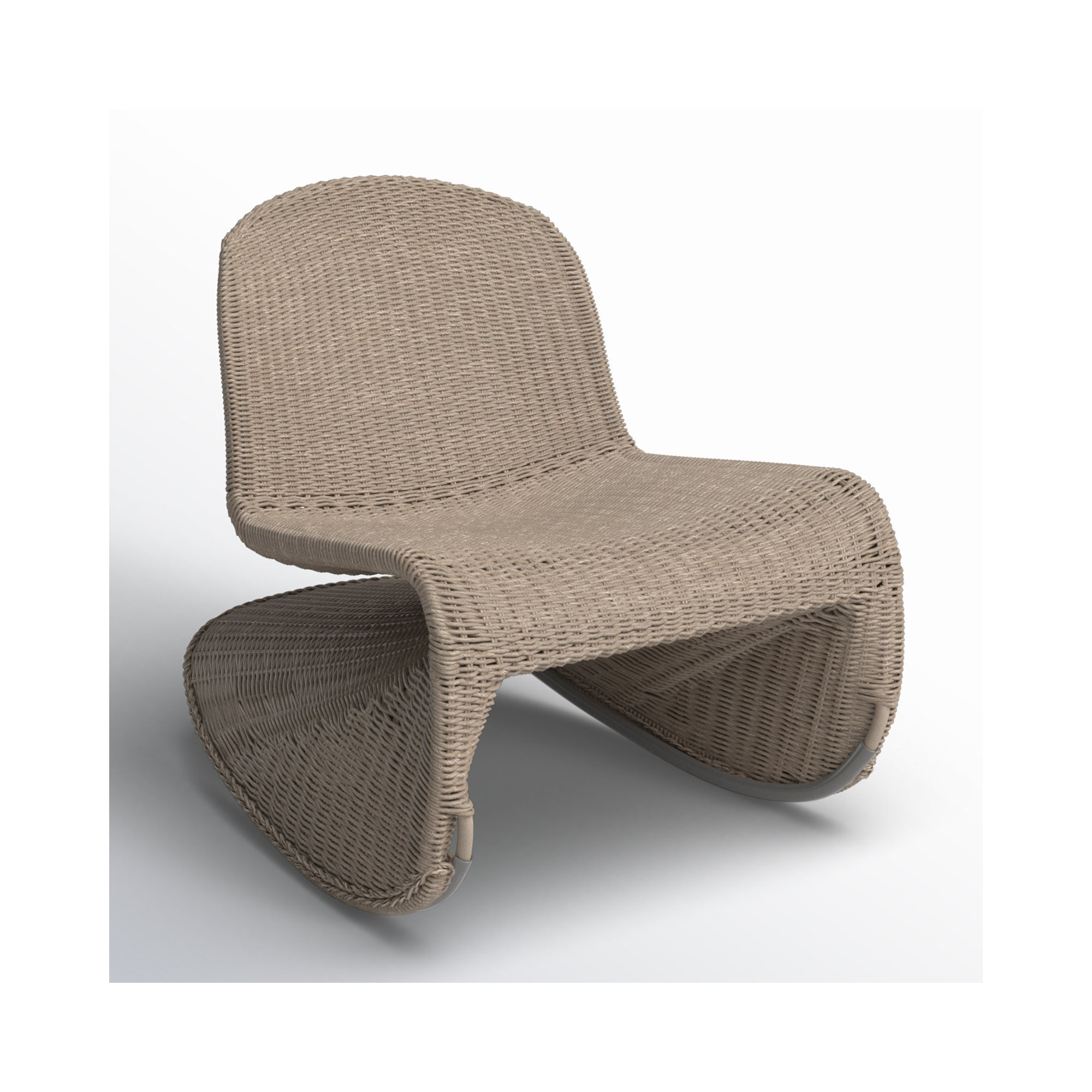 Daughtery Wicker Outdoor Armless Lounge Chair, Vintage White