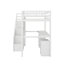 Lit mezzanine simple avec deux commodes, bureau et bande lumineuse-169960354