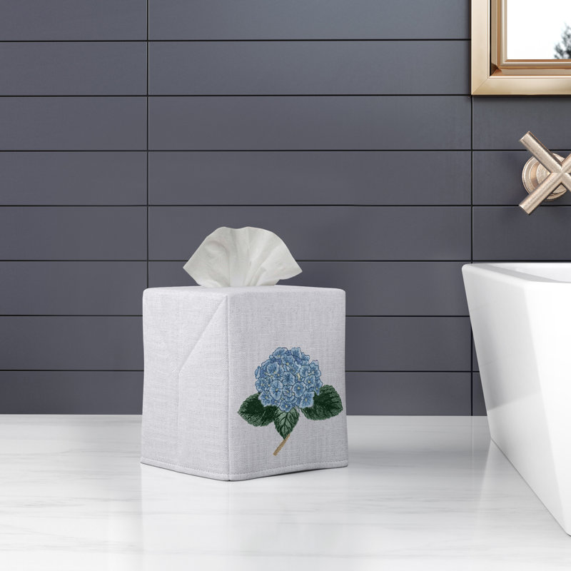 Housse pour boîte à mouchoirs, hortensia en lin / coton, Light Pink
