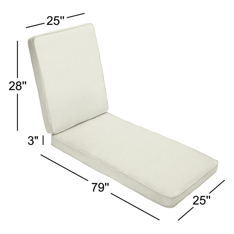 Coussin de siège / dossier d'extérieur Sunbrella, Toile Sunbrella® taupe, H 3 po x l 25 po x P 79 po