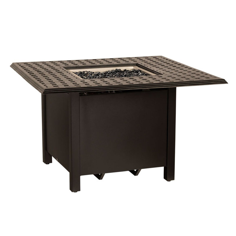 Square Chat Height Fire Table, Oyster