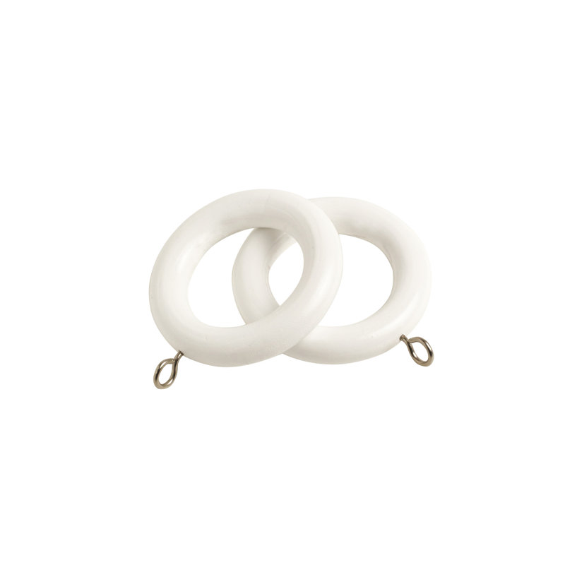 Madalene Wood, Metal 2.54cm Curtain Rings, White