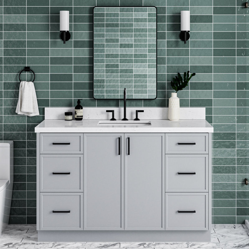ARIEL Kelly 54 Single Bathroom Vanity Base Only, Gray