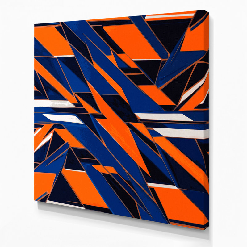 Hard Edge 5 Blue Canvas Wall Art, 8" H x 8" W