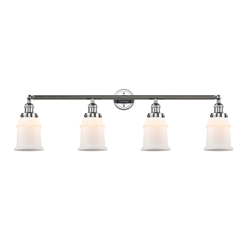 Galaviz 4 - Light Dimmable Vanity Light, Polished Chrome, Matte White, 6 Watt Vinage LED Bulb