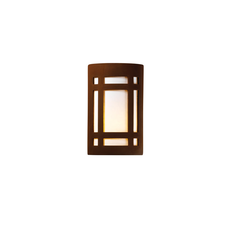 Krimhilde Ceramic Flush Mounted Sconce, Incandescent, 12.5" H x 7.75" W x 4" D
