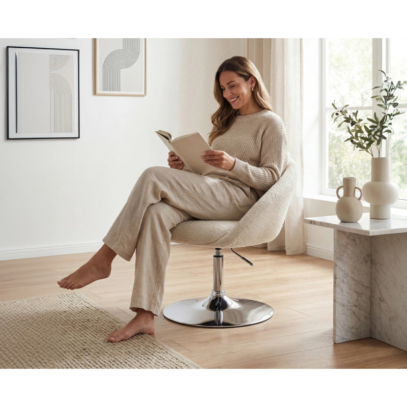 Beverli Metal Accent Stool, Beige