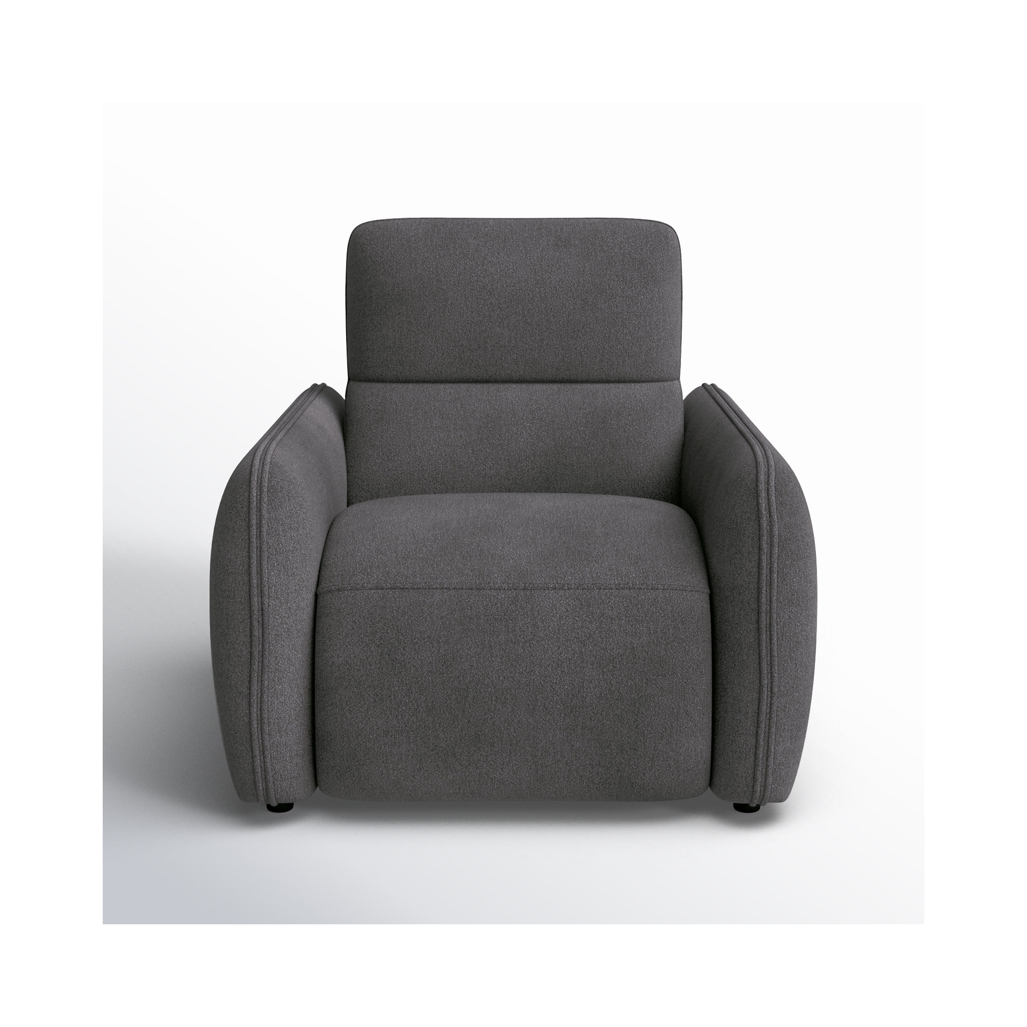 Pompeo Upholstered Recliner Armchair, Elite Charcoal Gray Boucle
