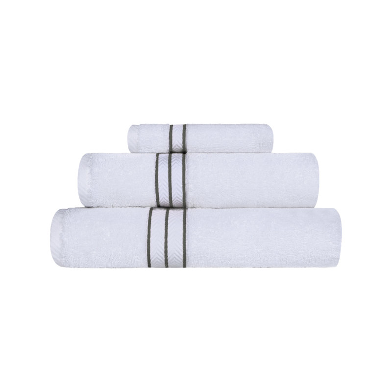 Hotel Turkish Cotton 3-Piece Towel Set, Ultra-Plush & Luxury Weight, Charcoal