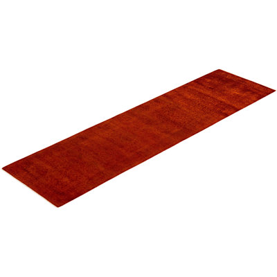 Tapis de couloir orange en laine 2 pi 7 po x 10 pi Huckaby