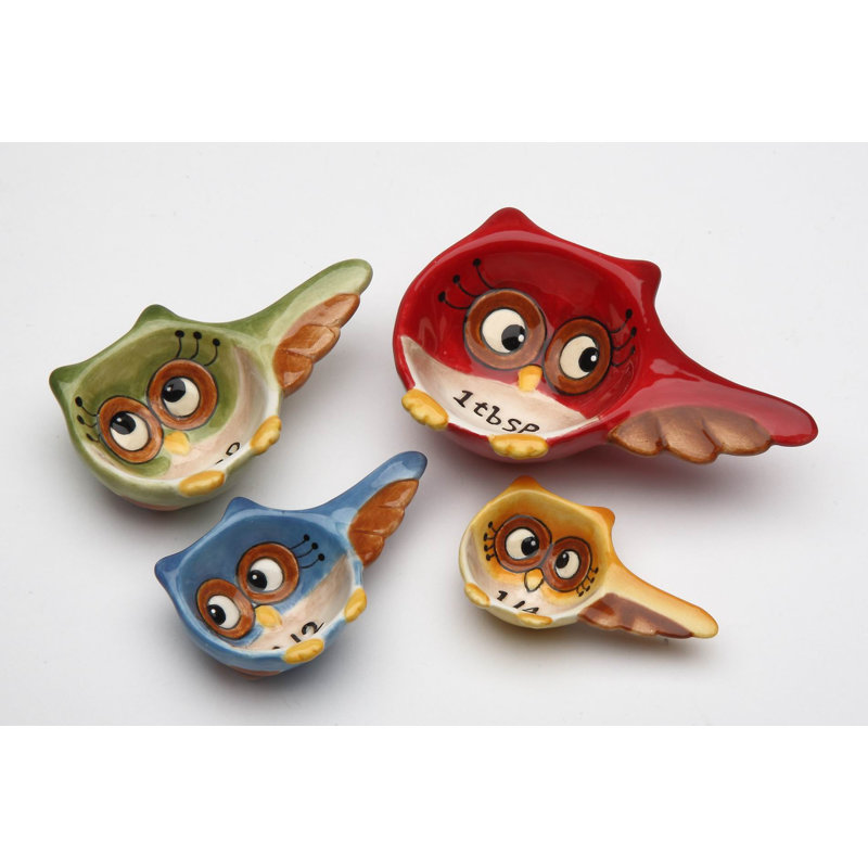 Cosmos Gifts Owl 4-Pieces Measuring Spoon Set