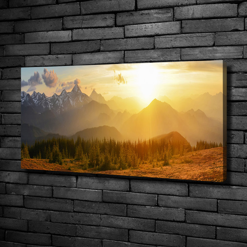 Sunset Mountains - No Frame Print on Canvas