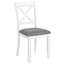 6 tables de salle à manger, table de 58,5 pouces, 6 chaises, gris et blanc, sièges en lin massif, respirant et résistant aux rayures avec 7 sièges élégants et modernes