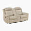 Causeuse inclinable manuelle en cuir fleur 75,5 "Elara avec console centrale, prises de courant intégrées et conception à fixation murale-2075171168