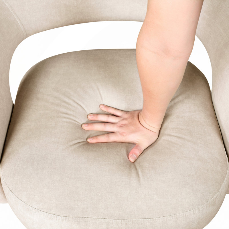 Fauteuil d'appoint pivotant de luxe moderne en velours de bois massif 1pc, Taupe