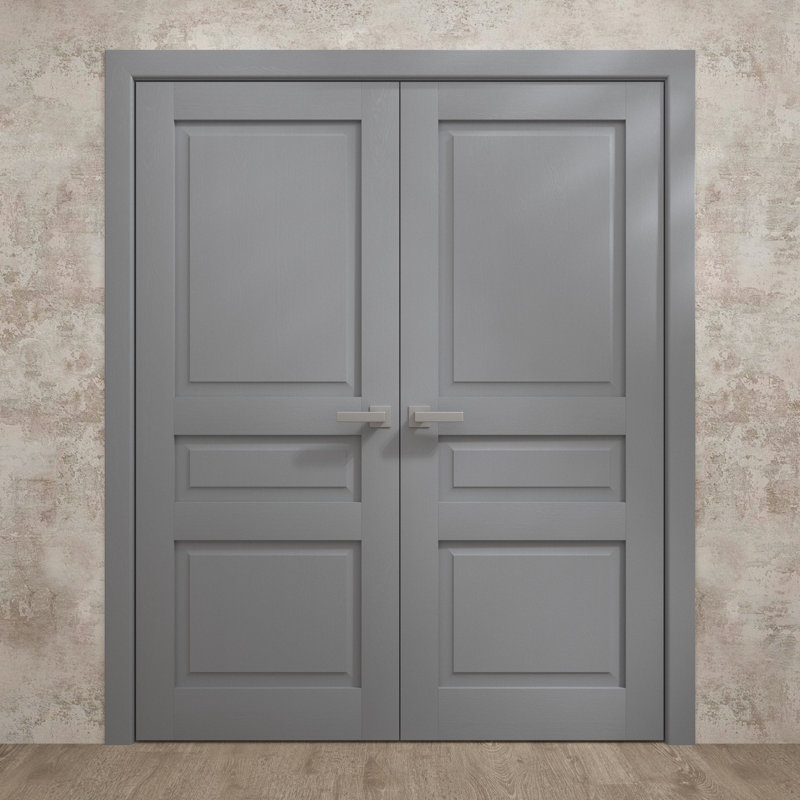 Portes doubles intérieures intérieures | Ego 5012 | Cadre de panneau intérieur en bois massif | Portes modernes pour placard