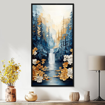 «Blue Gold Blue and Gold Cascade Valley II», reproduction d'art sur toile, art mural