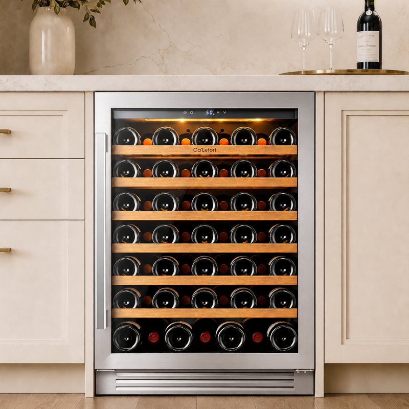 24 in Wine Cooler 61 Bottles Wine Fridge Built-in/Freestanding 40°F–65°F Wine Refrigerator