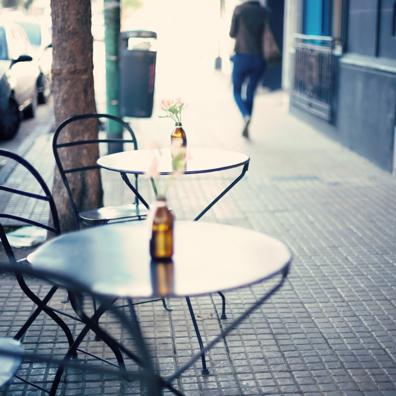 Cafe Tables - Wrapped Canvas Print, 51cm H x 51cm W
