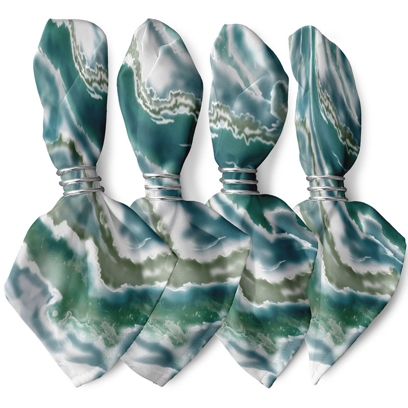Lolo Polyester Abstract Square Napkin, Icicle