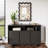 Rectangle Solid Wood Wavy Flat Wall Mirror-965324164-965324162