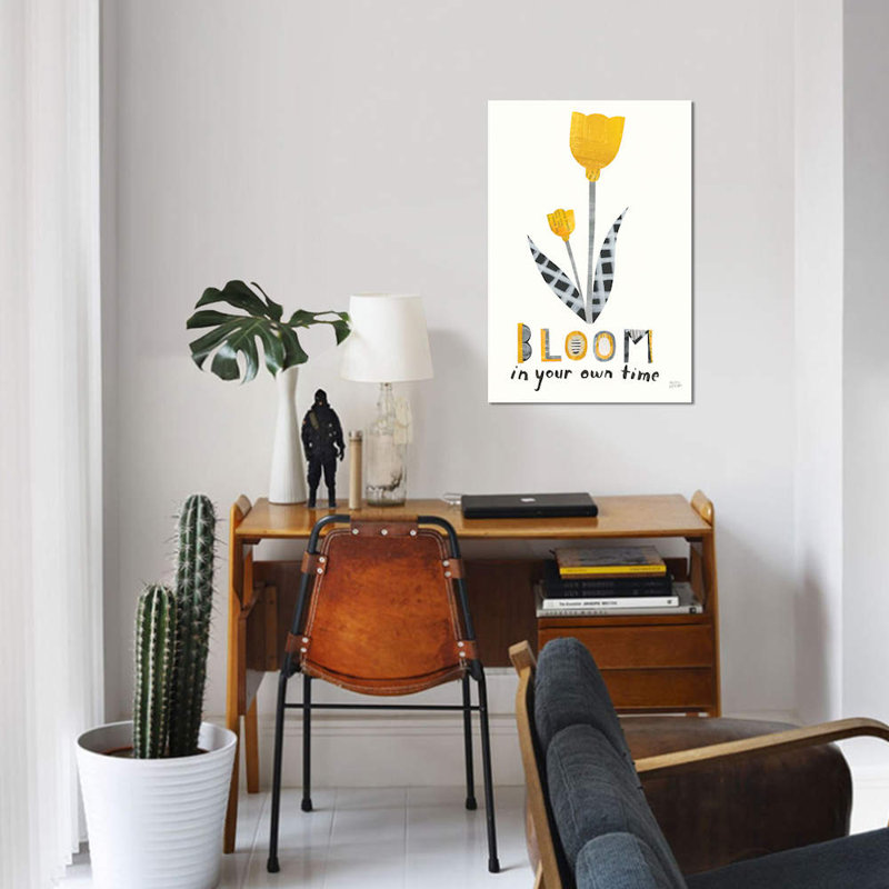 « fleuri boldly iv », impression sur toile tendue, H 12 po x l 8 po x P 0,75 po, Pas de tapis, Toile tendue
