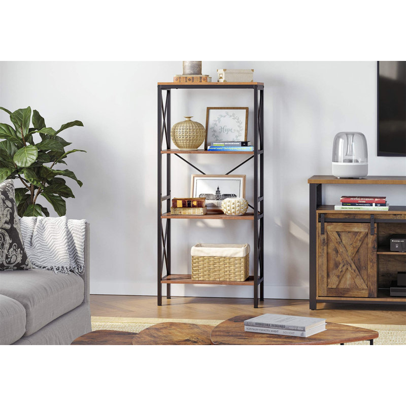 Reay 133cm H x 60cm W Steel Etagere Bookcase