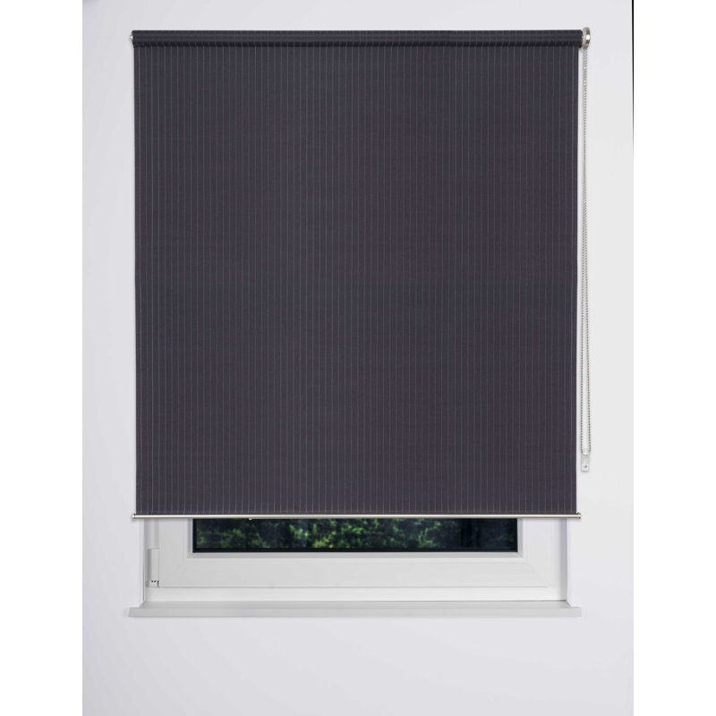 Trend Room Darkening Roller Blind, Stripe Grey, 160 cm L x 120 cm W