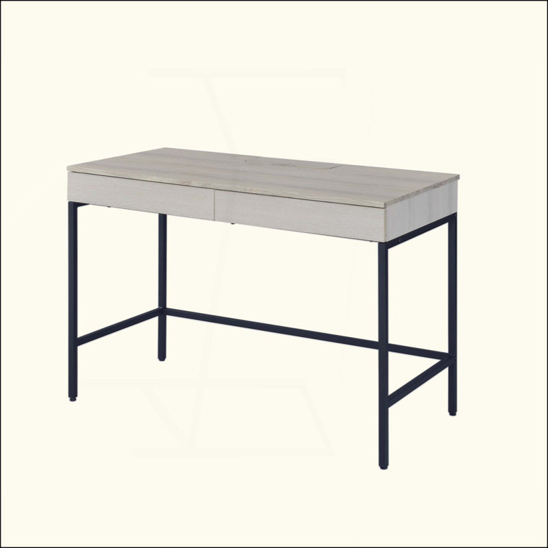 Bureau d'écriture avec station d'alimentation USB et rangement spacieux, parfait pour le bureau à domicile et les zones d'étude.