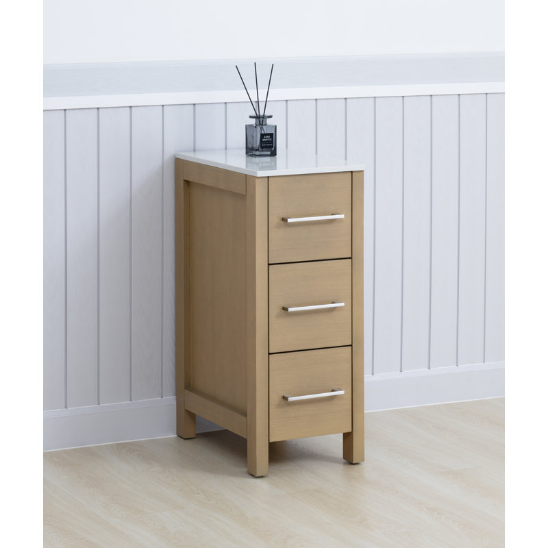  12" Bathroom Vanity, Natural Oak