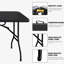 Table de pique-nique de camping pliable 6 pi - portable, capacité de charge élevée, plateau lisse noir-1769470652