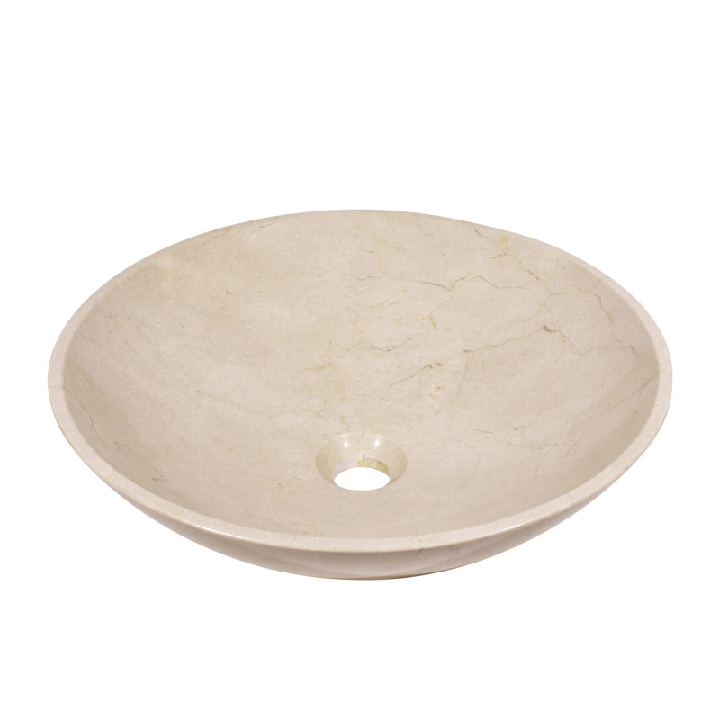 Lavabo vasque de salle de bain en marbre 17 pouces Crena Marfil, Crena Marfil