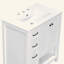 Meuble-lavabo de salle de bain avec comptoir, meuble-lavabo avec deux portes et deux tiroirs, bois massif, tablette ouverte, panneaux de fibres à densité moyenne, un paquet