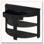 Console cannelée demi-lune avec tiroir et tablettes-600970661