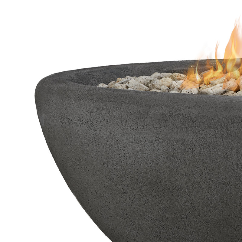 RIVERSIDE Oval Propane Fire Bowl by Real Flame, 17.25" H x 58" W x 32.25" D, Shale
